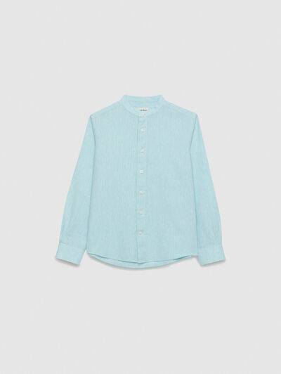 CAMISA LINO MAO KIDS VERDE AGUA