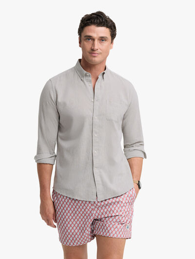 CAMISA LINO BOLSILLO VERDE