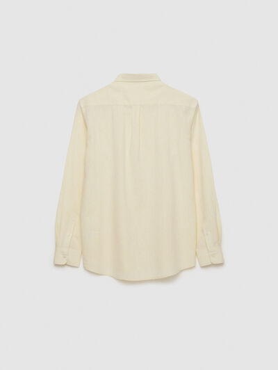 CAMISA LINO C. BOTON AMARILLO