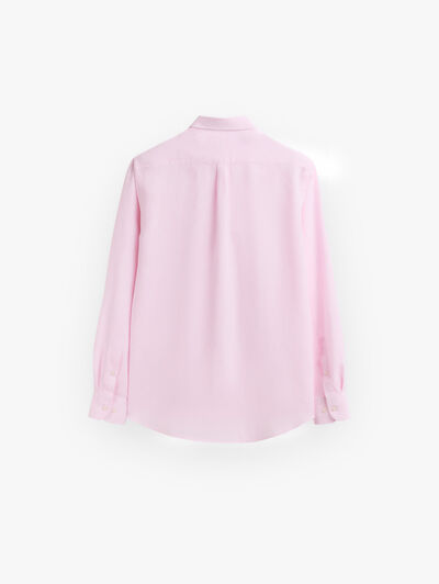 CAMISA LINO BOLSILLO ROSA