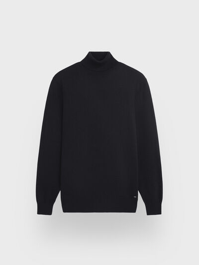 JERSEY ROLL COLLAR NEGRO