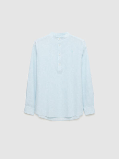 POLERA LINO RAYAS MAO VERDE AGUA