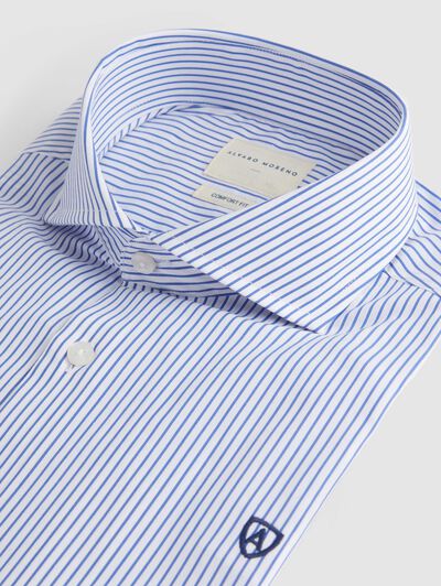 CAMISA COMFORT RAYAS AZUL