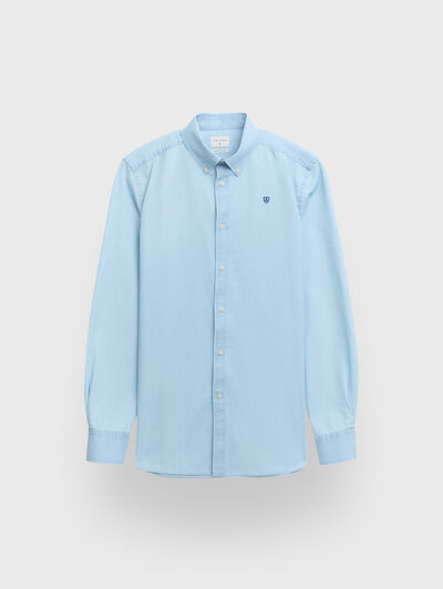CAMISA DENIM B.DOWN CELESTE