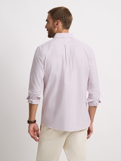 CAMISA MIL RAYAS POCKET BURDEOS