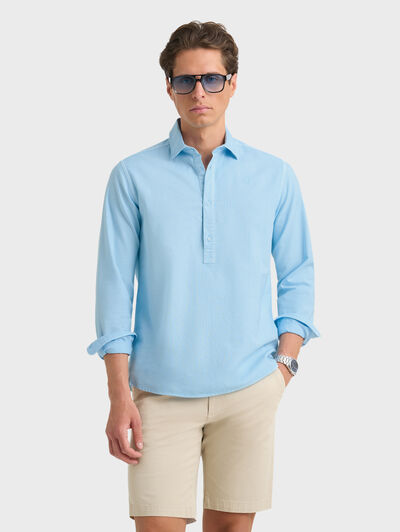 POLERA OXFORD DYE CELESTE
