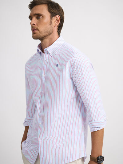 CAMISA OXFORD COMBO BURDEOS