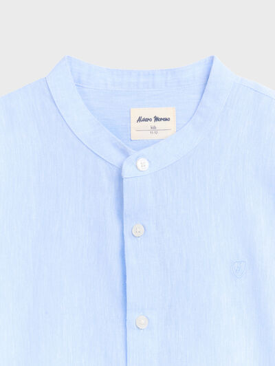 CAMISA LINO MAO KIDS CELESTE