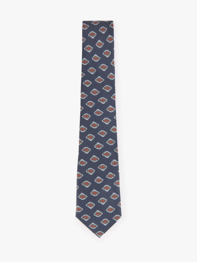 CORBATA PRINTED AZUL MARINO