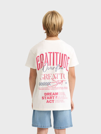 CAMISETA GRATITUDE KIDS BLANCO
