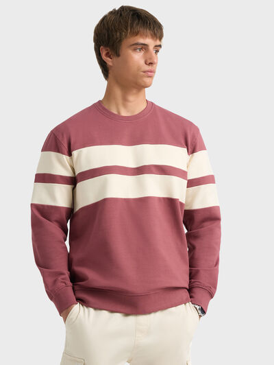 SUDADERA STRIPES BURDEOS