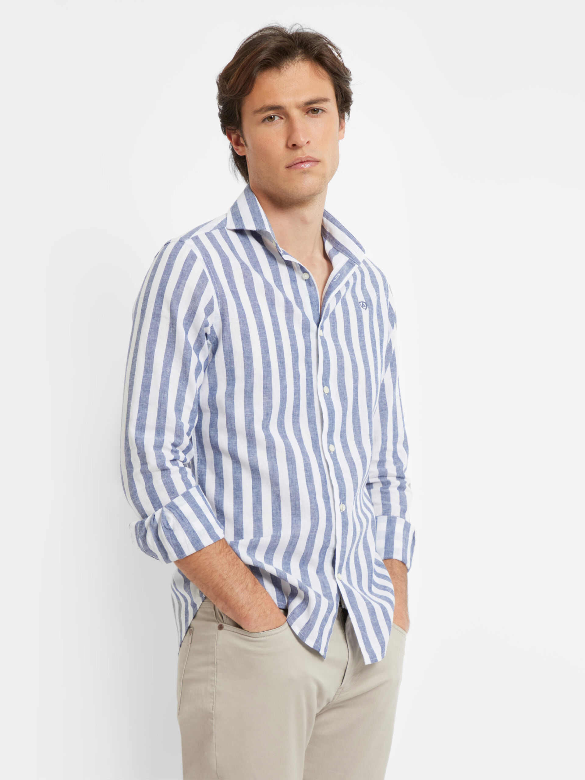 CAMISA LINO JACK AZUL MARINO
