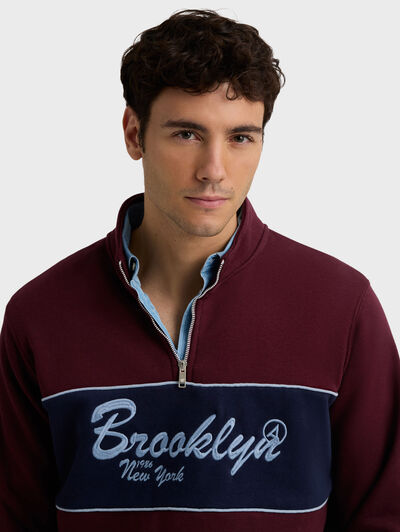 SUDADERA CONTRAST BURDEOS