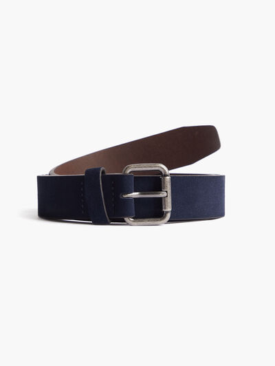 CINTURON  SUEDE AZUL MARINO