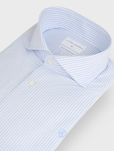 CAMISA VESTIR RAYAS CELESTE