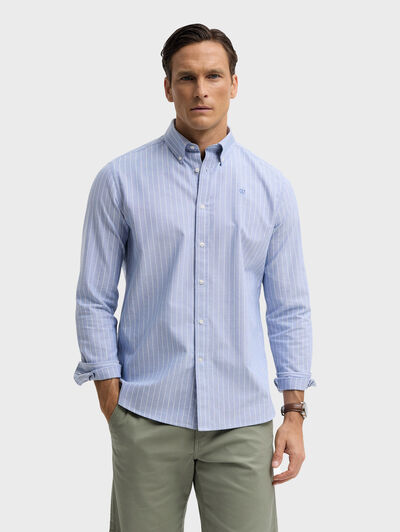 CAMISA OXFORD STRIPES AZUL