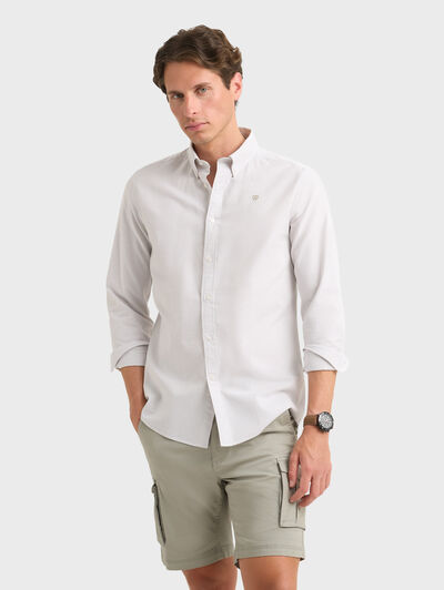 CAMISA OXFORD MIL RAYAS VERDE