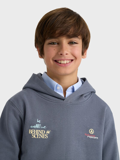 SUDADERA POPCORN KIDS AZUL MARINO