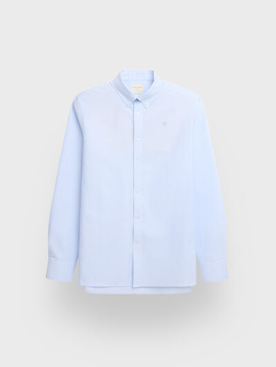 CAMISA OXFORD MIL RAYAS CELESTE