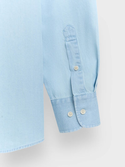 CAMISA DENIM B.DOWN CELESTE