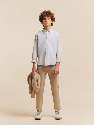 CAMISA OXFORD MIL RAYAS KIDS BEIGE