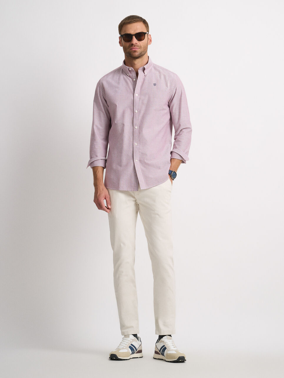CAMISA OXFORD RAYAS DOWN
