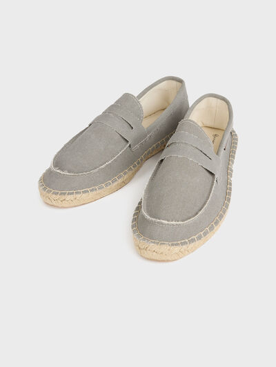 ESPADRILLES MOCASIN CANVAS GRIS