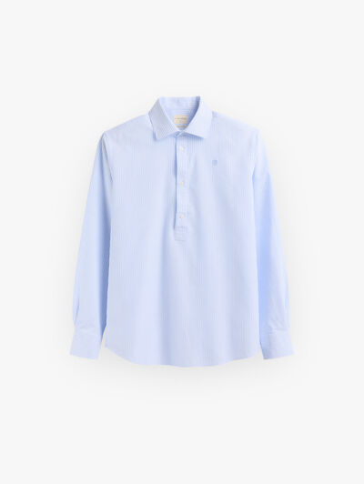 POLERA OXFORD RAYAS AZUL