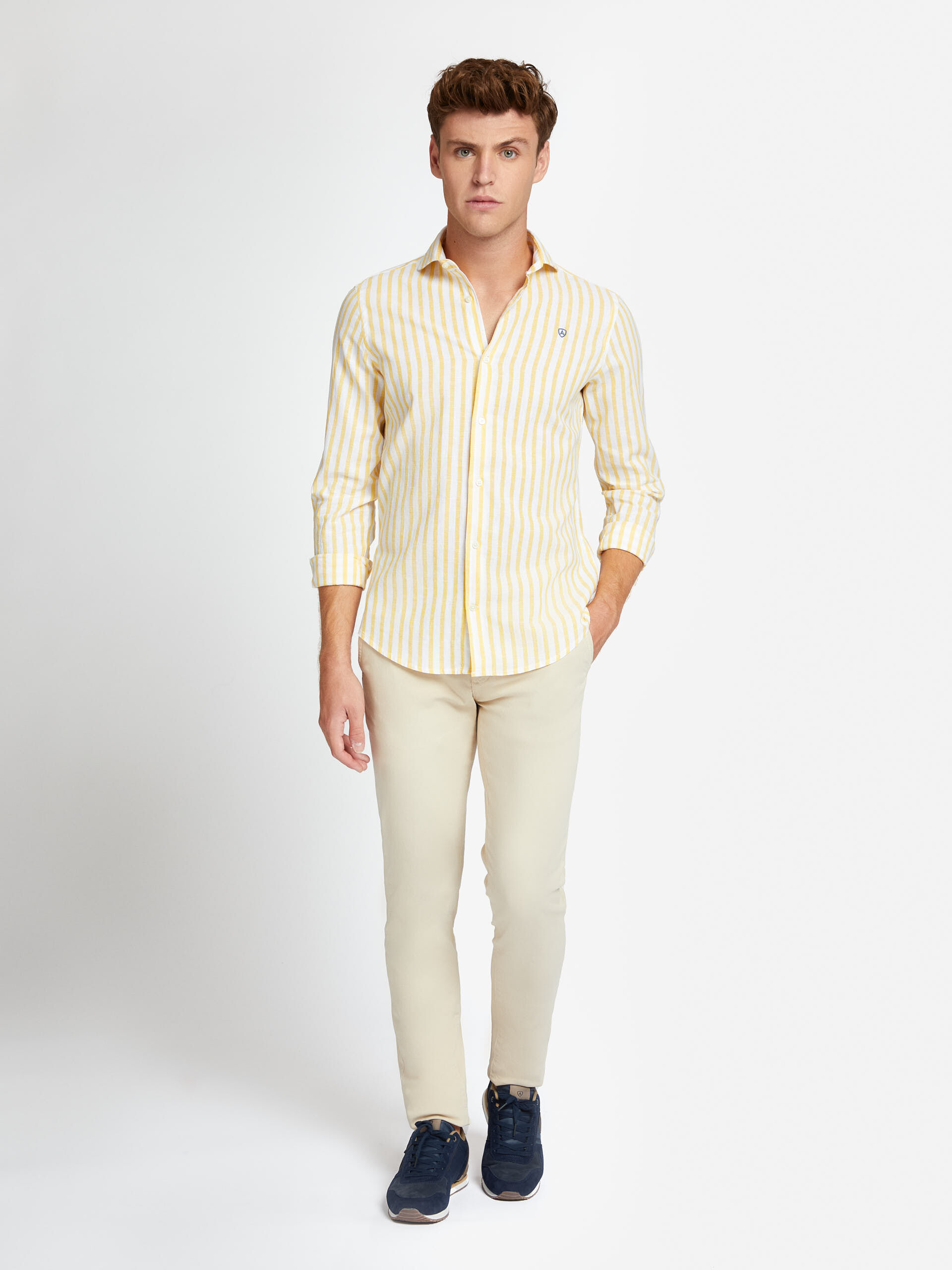 CAMISA LINO JACK AMARILLO