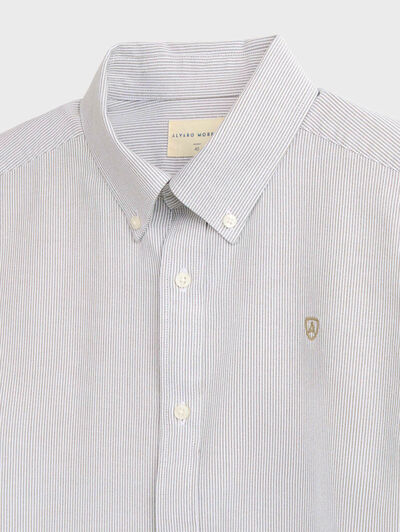 CAMISA OXFORD MIL RAYAS VERDE