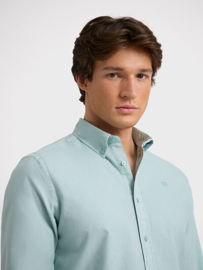 CAMISA OXFORD DYE VERDE AGUA