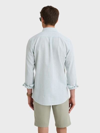 CAMISA LINO STRIPES VERDE