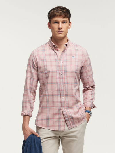 CAMISA FLANNEL TARTAN ROSA