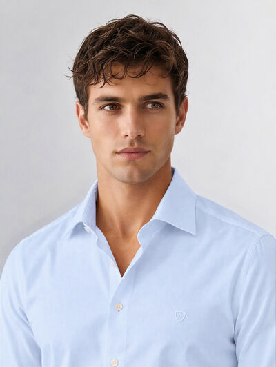 CAMISA MISTER POPELIN EXTRA CELESTE