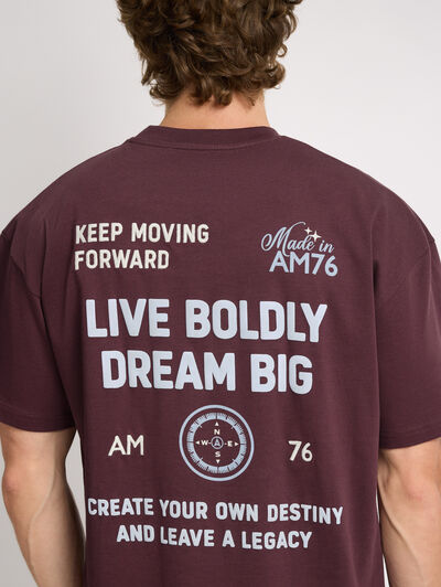 CAMISETA LIVE BURDEOS