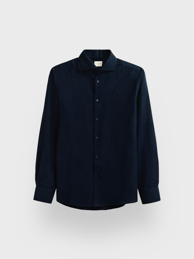 CAMISA TWILL PEACH AZUL MARINO