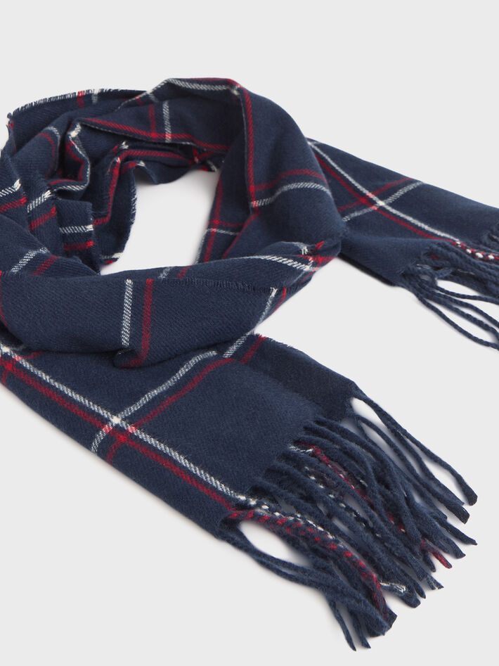 BUFANDA CHECKS AZUL MARINO