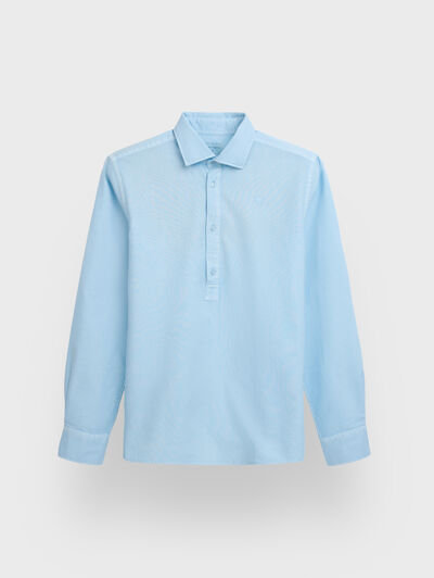 POLERA OXFORD DYE CELESTE