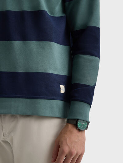 SUDADERA POLO RAYAS VERDE