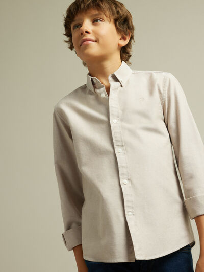 CAMISA OXFORD SOLID KIDS CAMEL