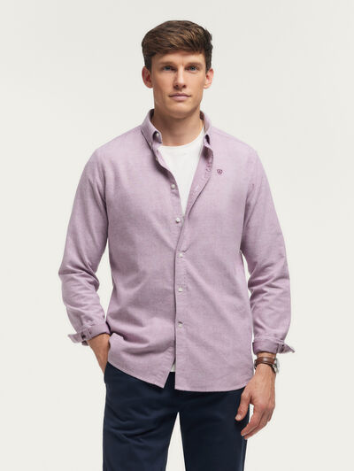 CAMISA OXFORD PEACH BURDEOS