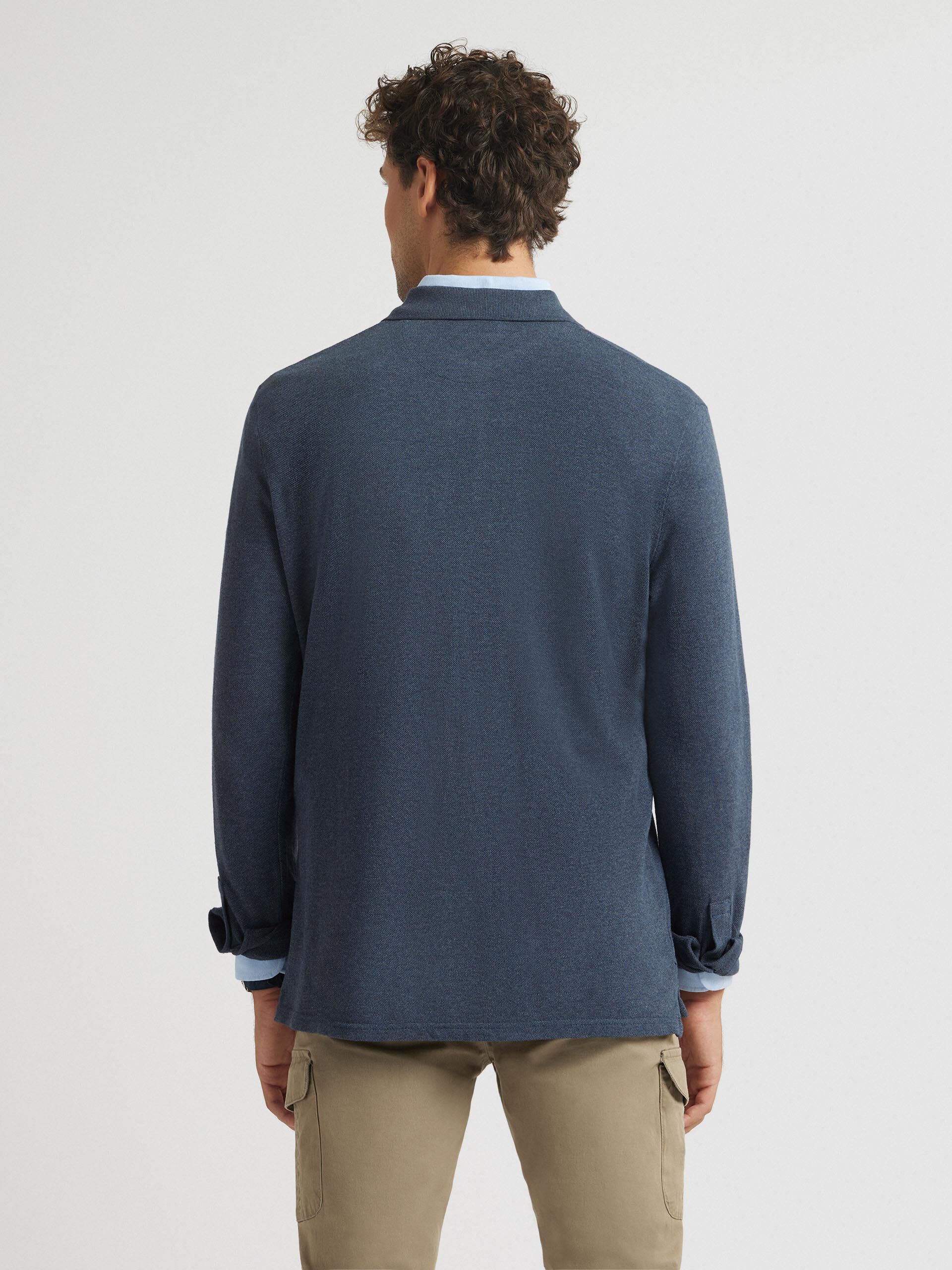 POLO MELANGE M L AZUL
