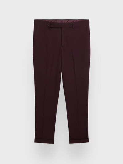 PANTALON DOPPIO PLAIN BURDEOS