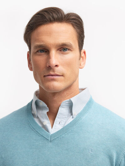 JERSEY V-NECK TURQUESA