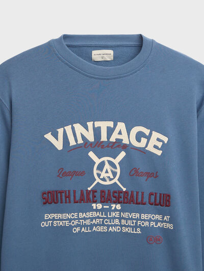 SUDADERA VINTAGE AZUL