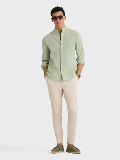 CAMISA LINO MAO VERDE