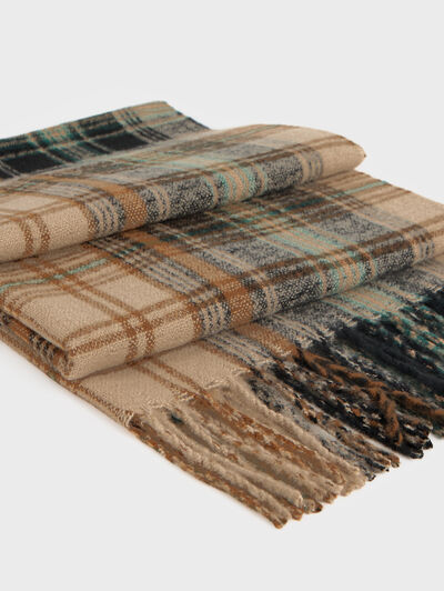 BUFANDA CUADROS BEIGE