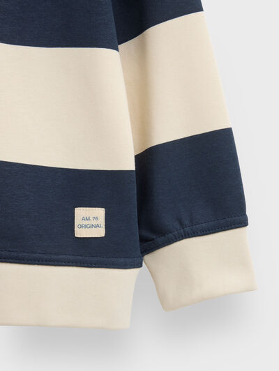 SUDADERA POLO RAYAS KIDS BEIGE