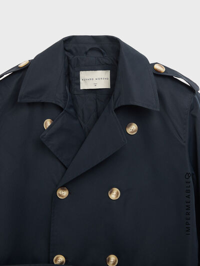 GABARDINA TRENCH AZUL MARINO