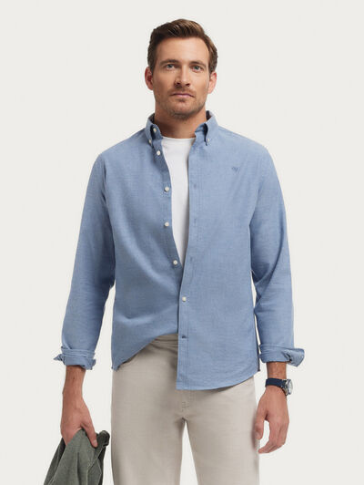 CAMISA FLANNEL TWILL AZUL